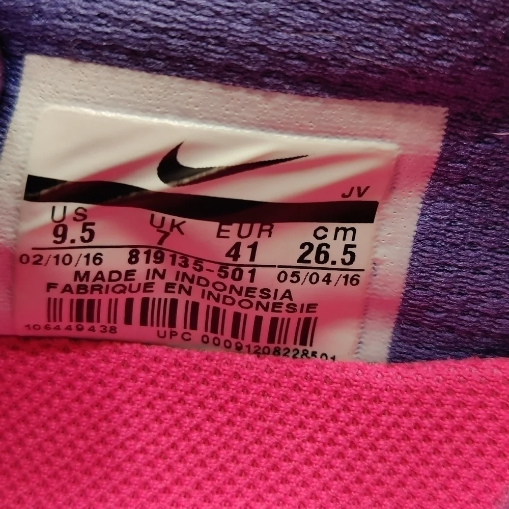 Nike Women's Flex Fury 2 Running Shoe Pink and Purple Athletic Shoes Size 9.5
